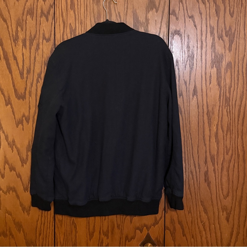 Black Scale Bomber Jacket XL Black Zip Up Streetwear - Picture 3 of 13